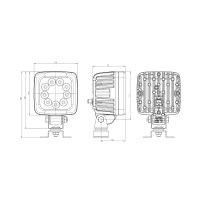 Werklamp LED W143/70 12-70V 3000lm spot 101x101x75mm 1,5m kabel