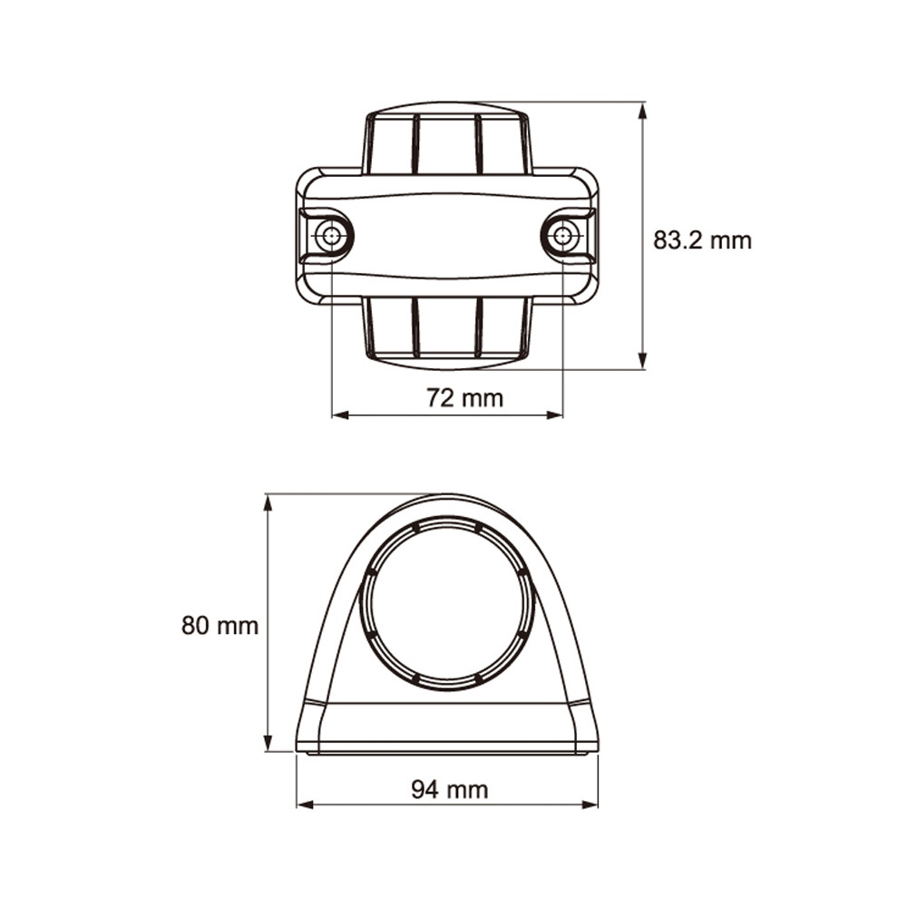 Markeringslicht LED op rubber 12-24 V