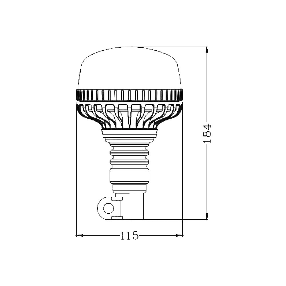 Flitslamp LED 12-24V oranje staafbevestiging flexibel