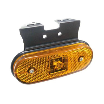 Markeringslicht LED 12-24 V oranje afgerond 500 mm flat kabel + bracket