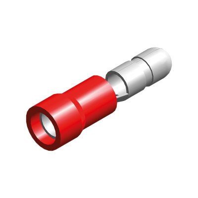 Kabelschoen - 4mm - rond man - rood - 547