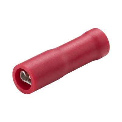Kabelschoen 4,8x0,5mm vrouw rood volledig geïsoleerd blister (10 stuks)