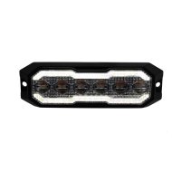 Flitser LED met LED-rand oranje/wit 12-24V 12,9x4,1x1,4cm ECE R10-R65