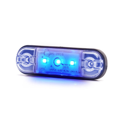 Interieurverlichting LED blauw met heldere lens 12/24V