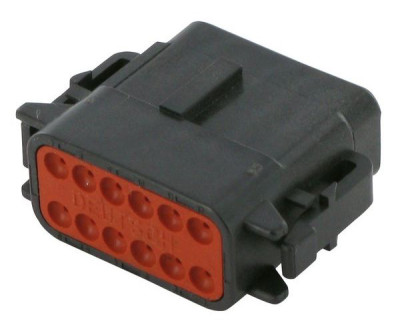 Deutsch DTM connector - zwart - key B - 12 polig - F