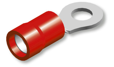 Kabelschoen - 6.5mm - ring - rood - 636
