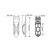 Markeringslicht LED op rubber links 12 V 500 mm kabel