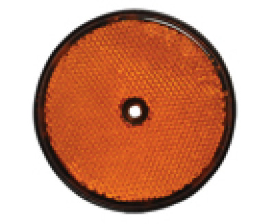 Ronde reflector Ø80mm schroef oranje