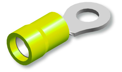 Kabelschoen - 6.5mm - ring - geel - 676 - 10 stuks - blister