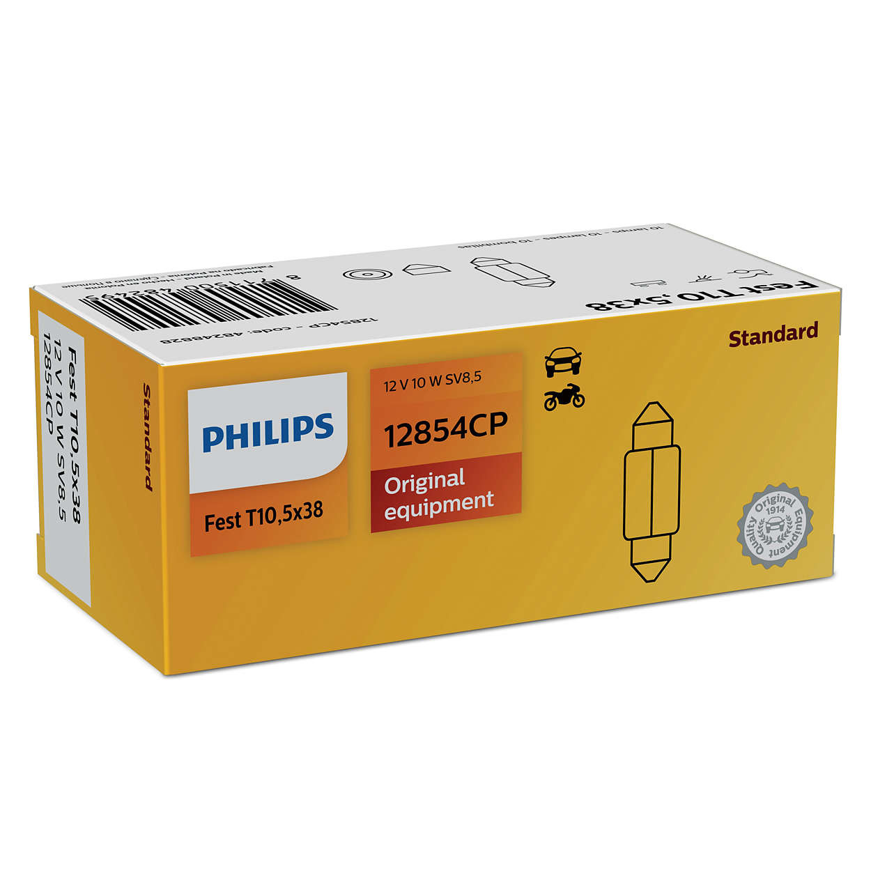 Philips T10.5x38 - 12V - 10W - SV8.5 - buis