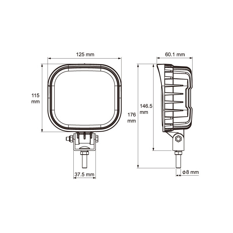 Werklamp LED 2160lm 12-36V alu flood DT connector