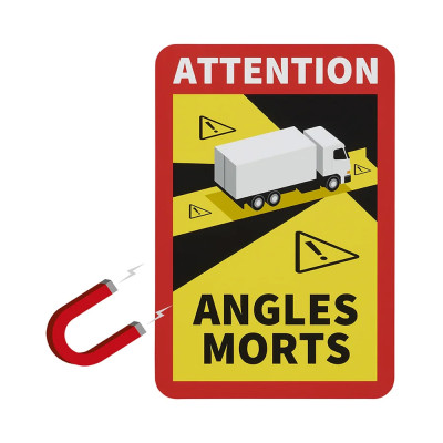 Magneetsticker  "Attention Angles Morts!" Vrachtwagen