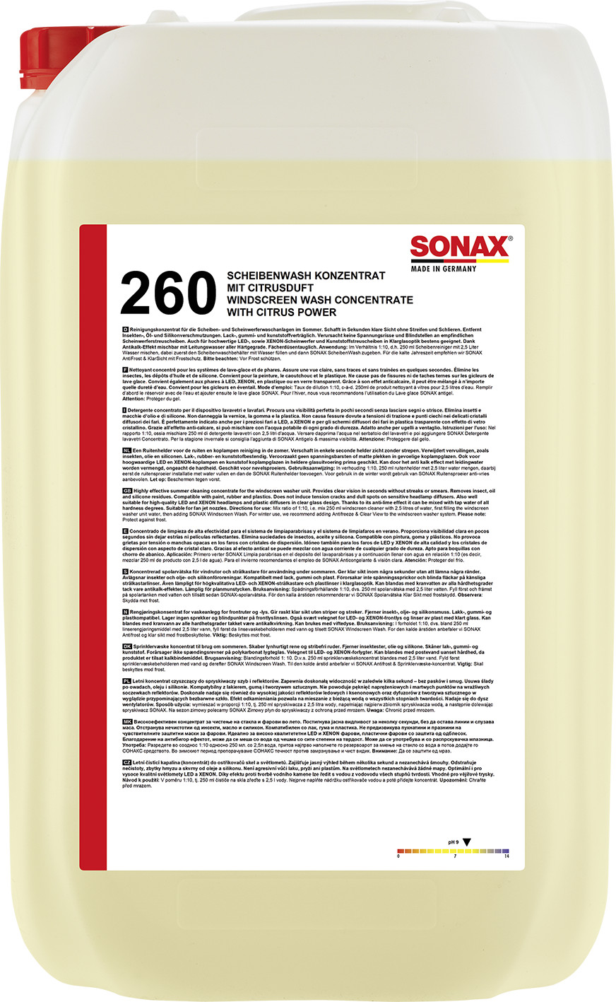 SONAX Windscreen Wash Concentrate 1:10 citrus 25L