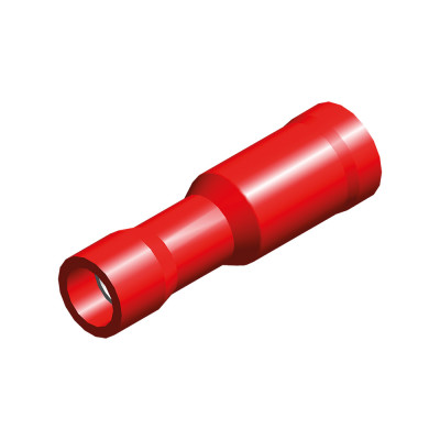 Kabelschoen - 4mm - rond vrouw - rood - 548