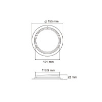 Binnenlicht LED 900lm 12-24V Ø155mm