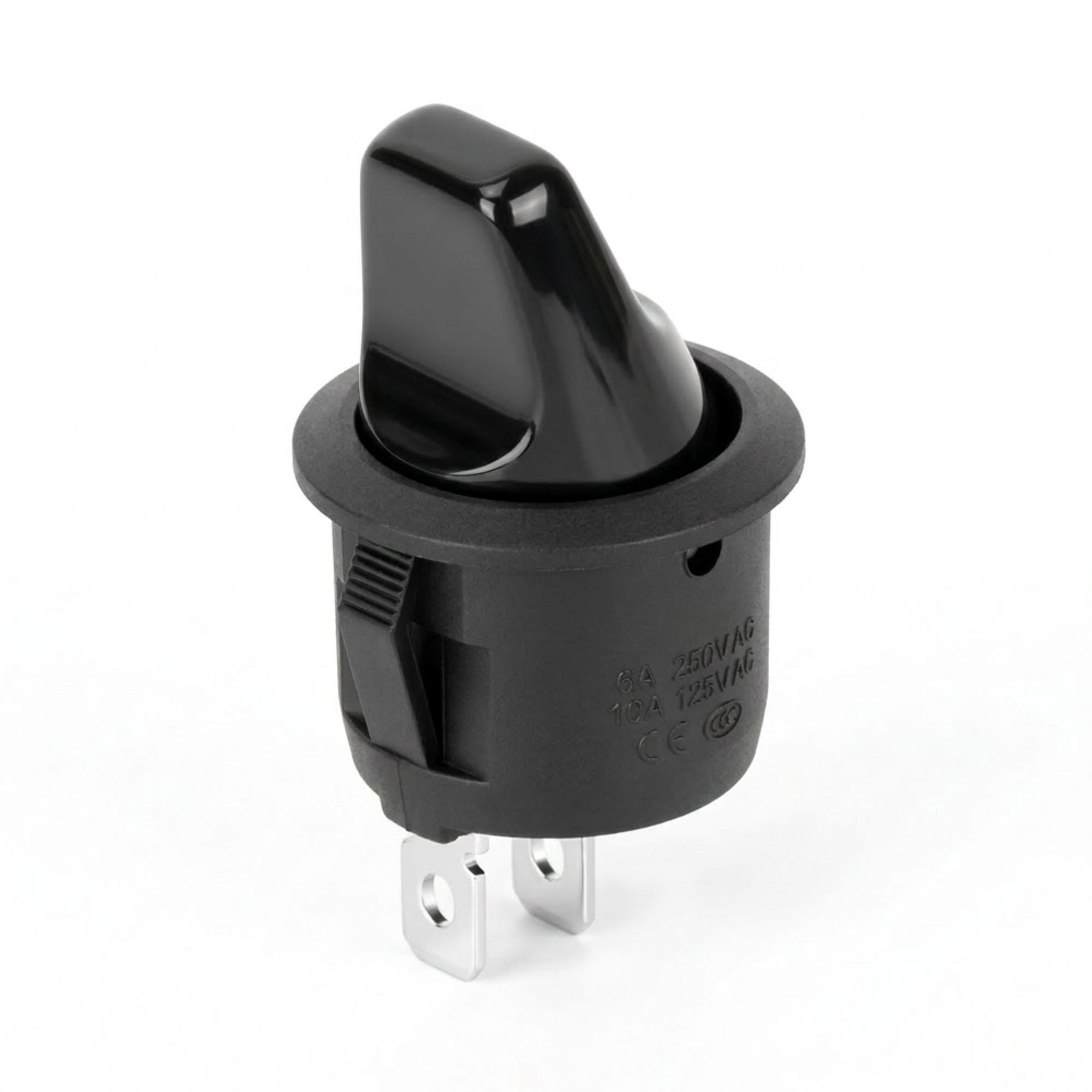 Schakelaar mini rond on - off blister 16A 12V