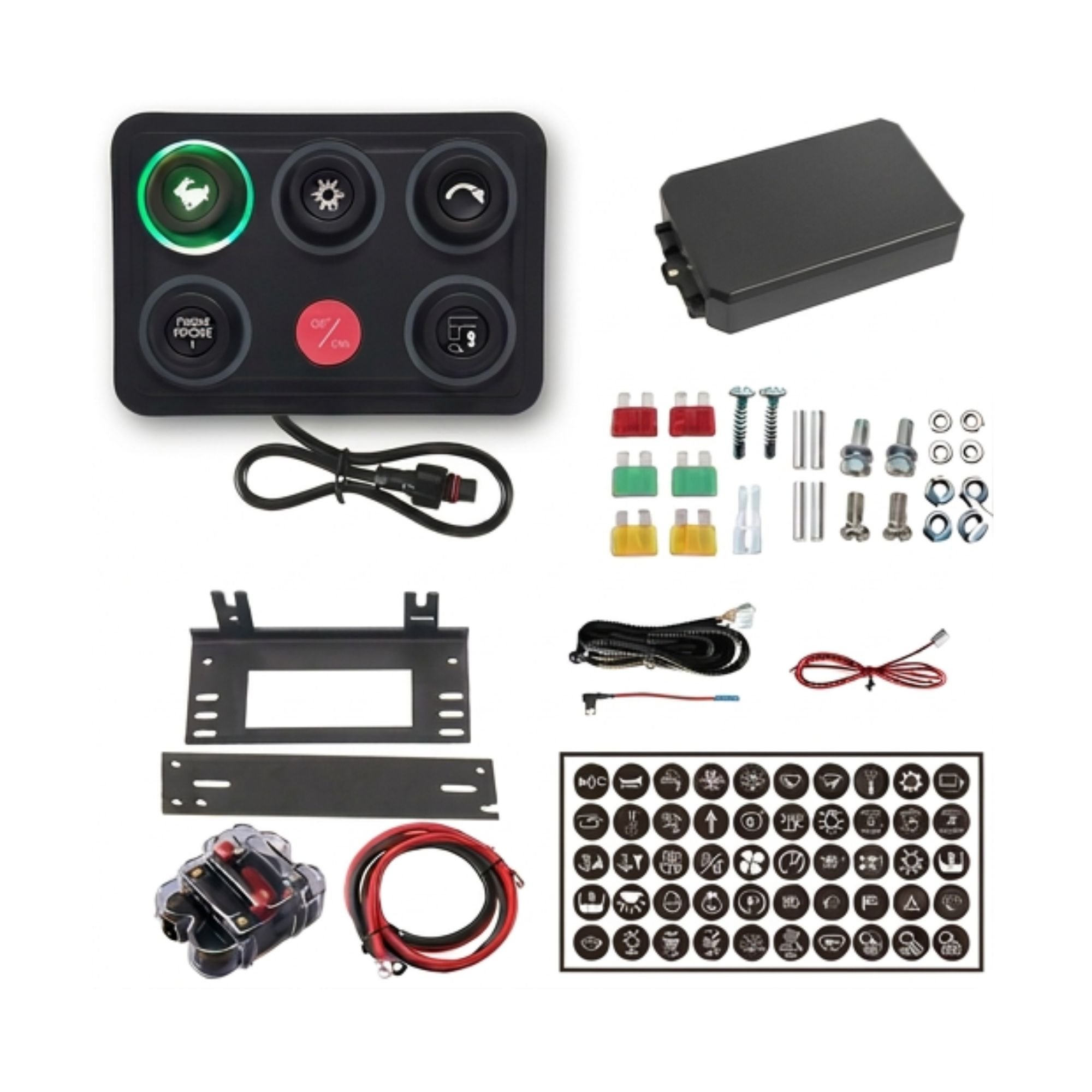 Controlepaneel 12/24V 5 drukknoppen met 8 kleuren LED optie