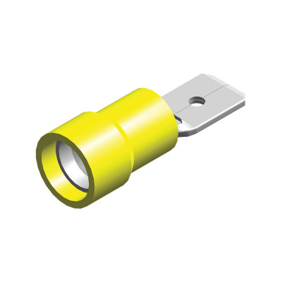 Kabelschoen - 6.3mm - man - geel - 840