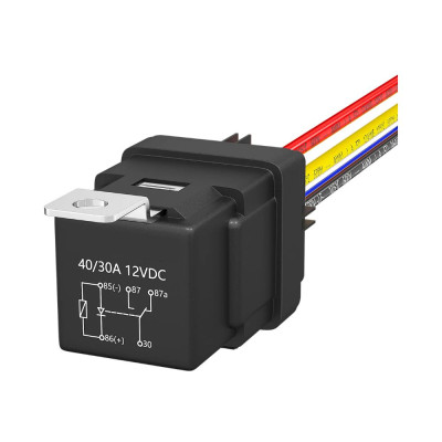 Relais 12V 5-pin 30-40A diode bevestigingshaak