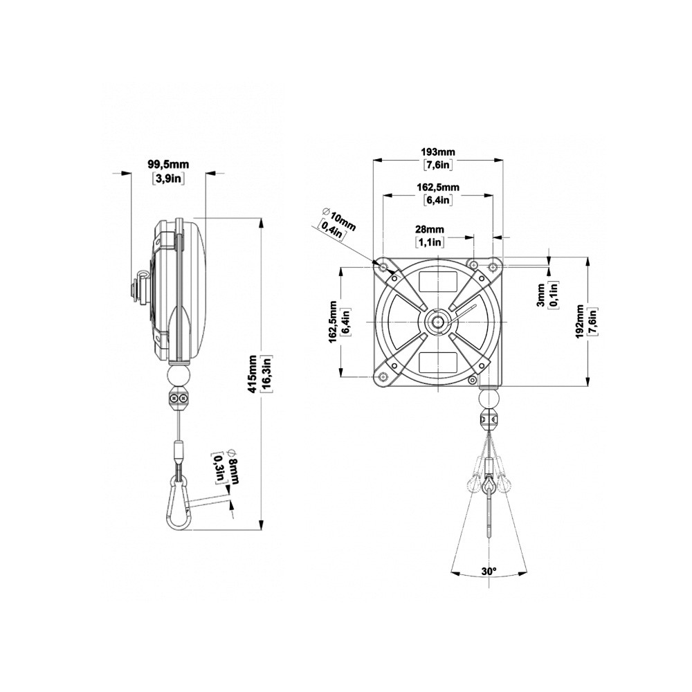 Balancer 6-8kg inox kabel