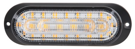 Led - strobe lamp + achter/stop - 26 x led - 12-24V - oranje - clear lens