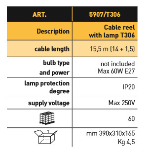 Kabel Haspel Met Looplamp T306