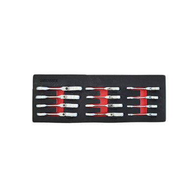 Ringratelsleutelset extra kort 8-19mm 12-delig