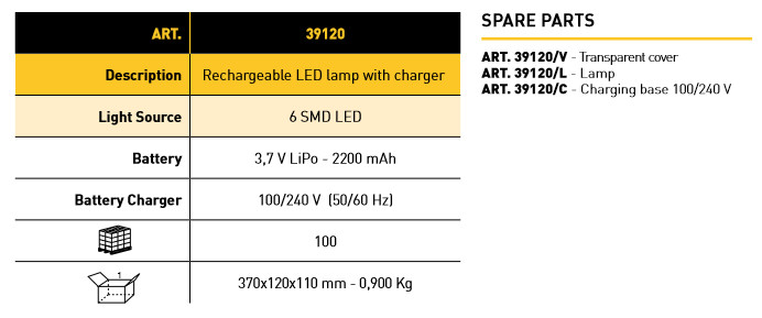 120-Serie Smd Led Lamp Oplaadbaar Incl. Lader - Flexibel