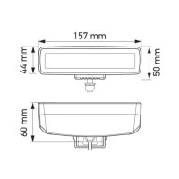 Verstraler + flitser LED dark look edge-less design 157x44x60mm R10 R23 R65
