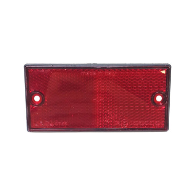 Reflector rechthoek rood schroefgat/zelfklevend 106x50mm