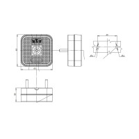 Markeringslicht LED 12-24V wit 65mmx65mm