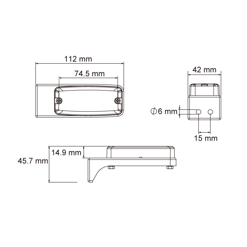 Markeringslicht vooraan LED 12V 50cm flat cable topped