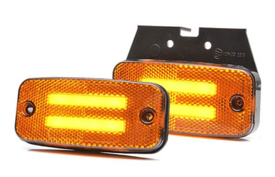Zijmarkering oranje met reflector en knipperlicht - LED - 12/24V