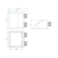 Dakdoorvoer 2-voudig 5x9,3x9,8cm wit