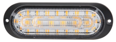Led - strobe lamp + achteruitrij - 26 x led - 12-24V - oranje - clear lens