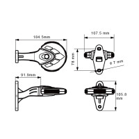 Markeringslicht LED op voet Falcon rond rechts 12-24 V