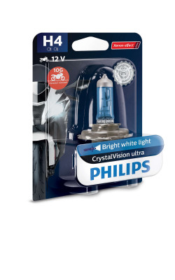 Philips H4 - 12V - CrystalVision Moto - blister