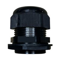 Kabelwartel PG-13,5  lange schroefdraad zwart (10 stuks)