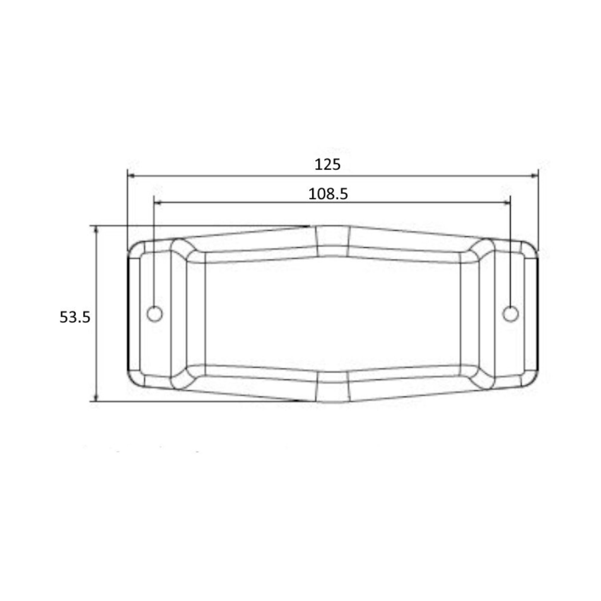 Voor- + zijmarkering LED + flitser 10-30V 12,5x5,35x3,3cm dark look ECE R10-R65