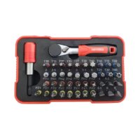 Bitten set 1/4" met ratel buitenzeskant 43-delig