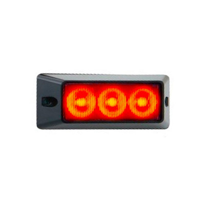 Stroboscooplamp LED 9-32V rood zwarte bezel