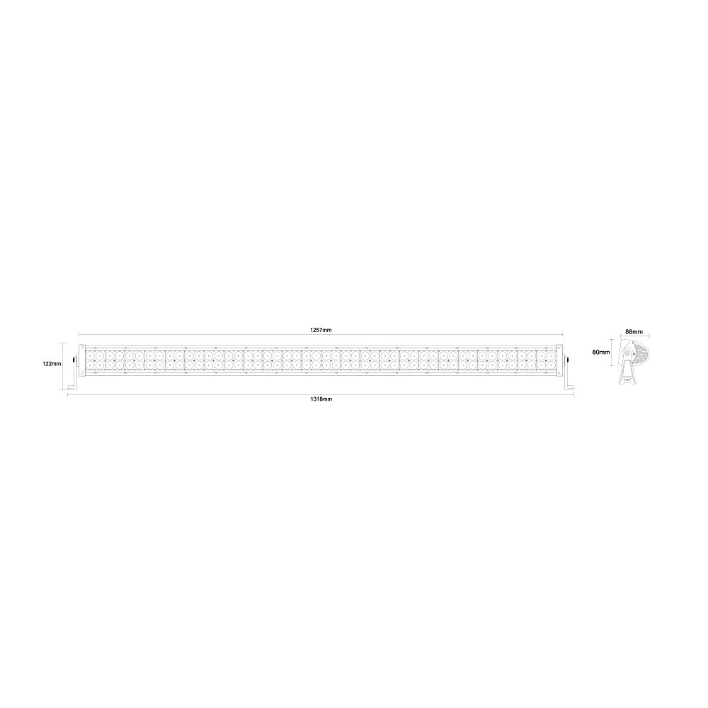 Lichtbalk LED 12-24V 8300lm 96LED 134cm