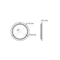 Binnenlicht LED 780lm 12-24V Ø177mm witte bezel touch switch