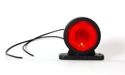LED markeringslicht op rubbervoet rood/wit 12-24V