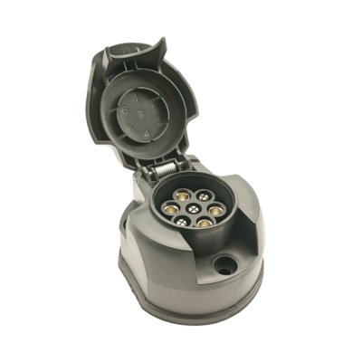 Stekdoos 7-polig PVC inox contacten
