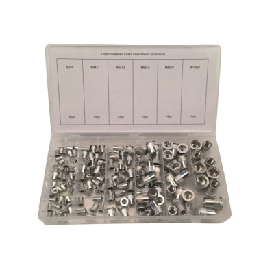 Assortiment blindklinkmoeren aluminium 150 stuks