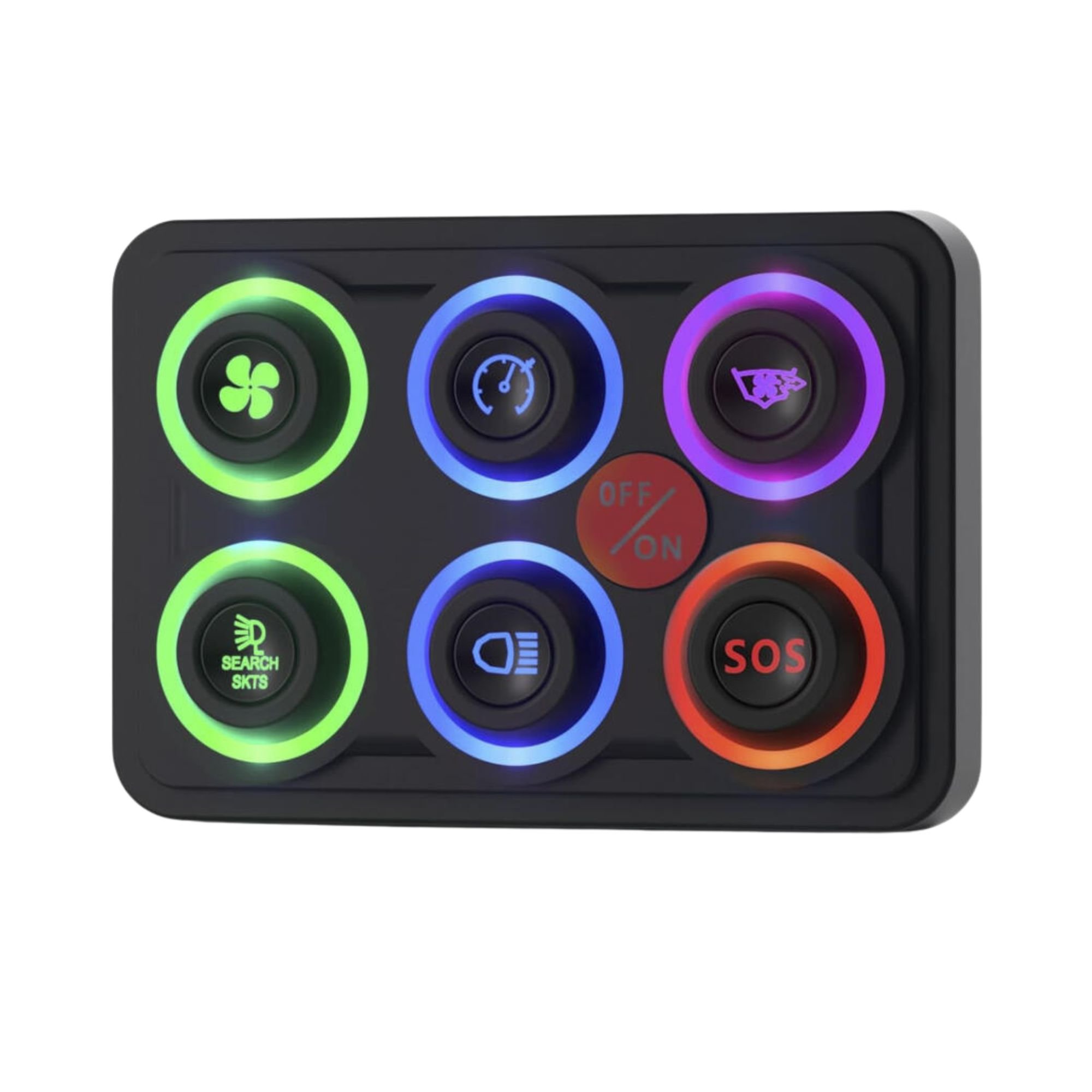 Controlepaneel 12/24V 6 aanpasbare LED-knoppen IP68 waterproof