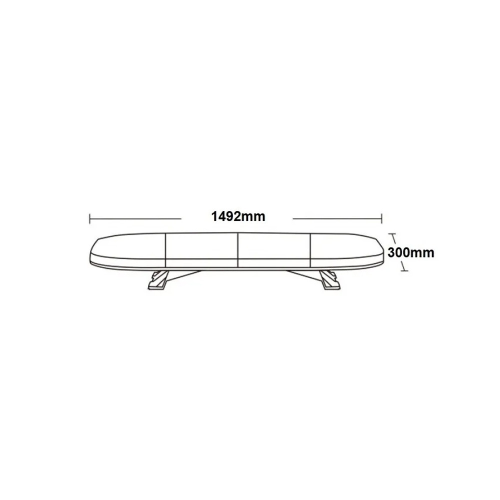 Signalisatiebalk LED amber 12-24V 8 patronen 161cm