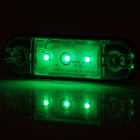 Interieurverlichting LED groen met heldere lens 12/24V