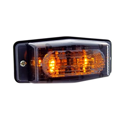 Voor- + zijmarkering LED + flitser 10-30V 12,5x5,35x3,3cm dark look ECE R10-R65